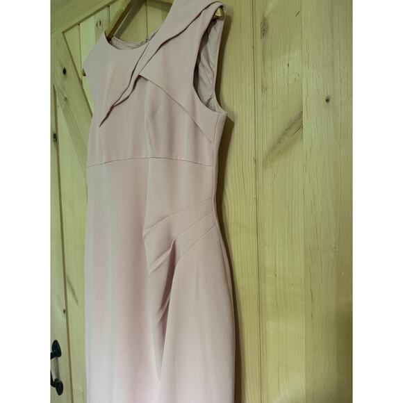 Adrianna Papell | Light Pink Sleeveless Side Ruched Sheath Dress | Size 12 - Picture 5 of 14